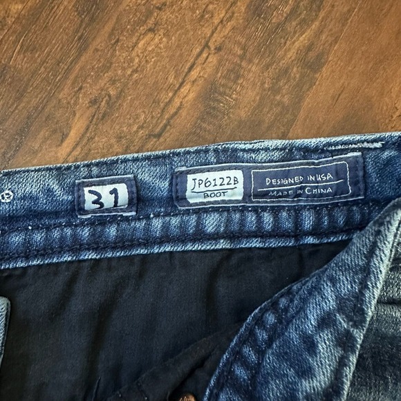 MISS ME Distressed Bootcut Jeans w Flap Pockets Rhinestone Gems #JP6122B - Picture 11 of 16